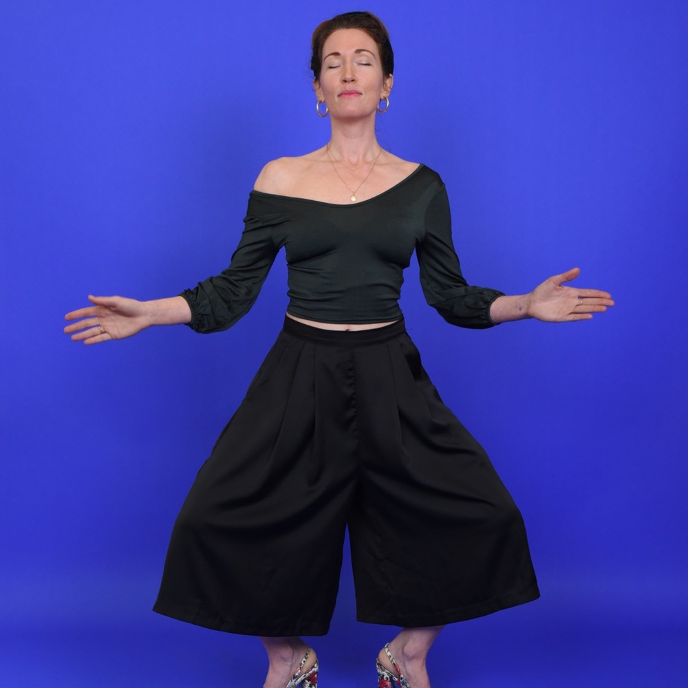 Nasty Gal Black Wide Leg Culotte Pants
